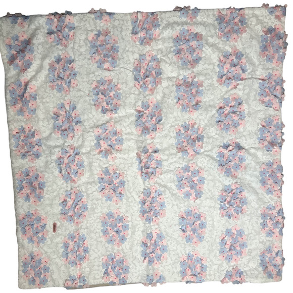 Luxury 100% Cotton Baby Blanket Blue Pink White French Choupette Double Sided - Picture 5 of 11